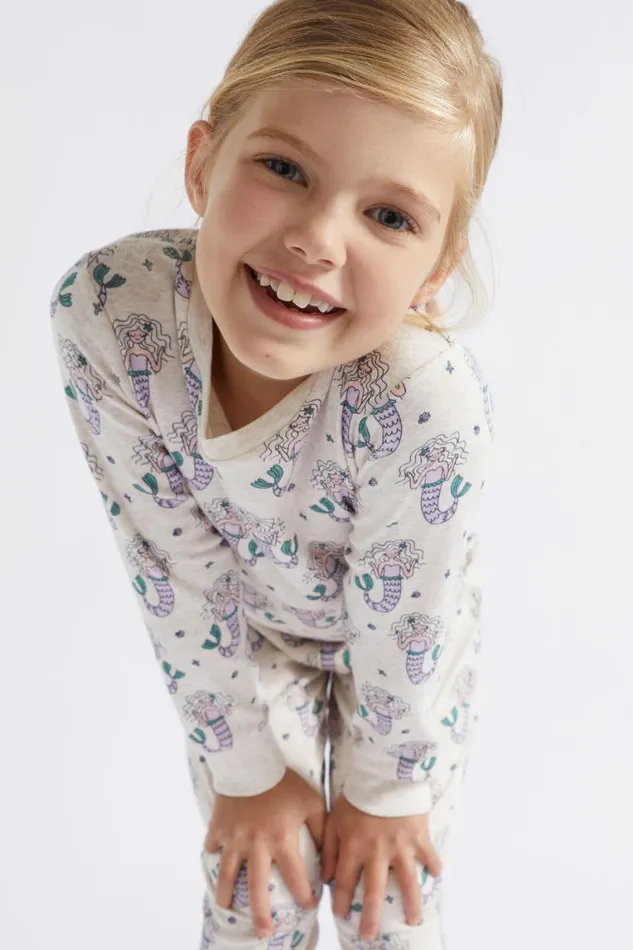 Seed Heritage Pyjamas and Sleepwear Mermaid Yardage Pyjama Oat Marle 8211 Girl
