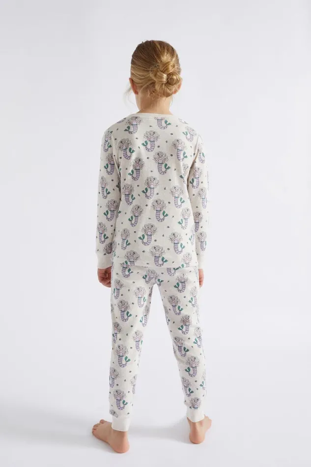 Seed Heritage Pyjamas and Sleepwear Mermaid Yardage Pyjama Oat Marle 8211 Girl