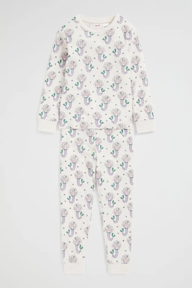Seed Heritage Pyjamas and Sleepwear Mermaid Yardage Pyjama Oat Marle 8211 Girl