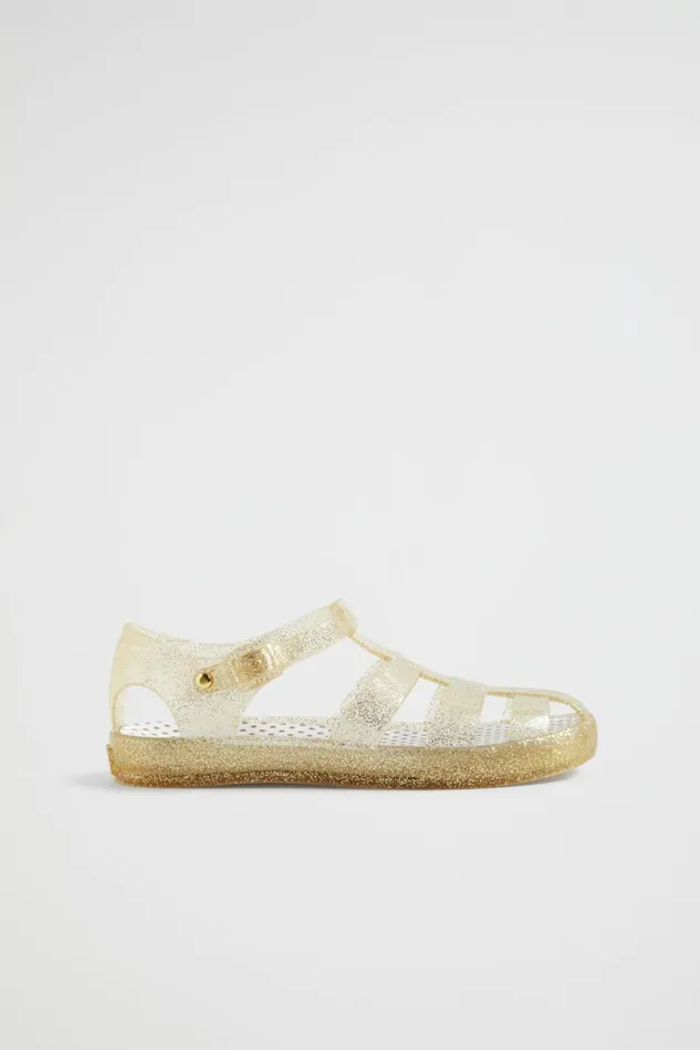 Seed Heritage Sandals and Slides Glitter Cage Jelly Sandal Gold 8211 Girl