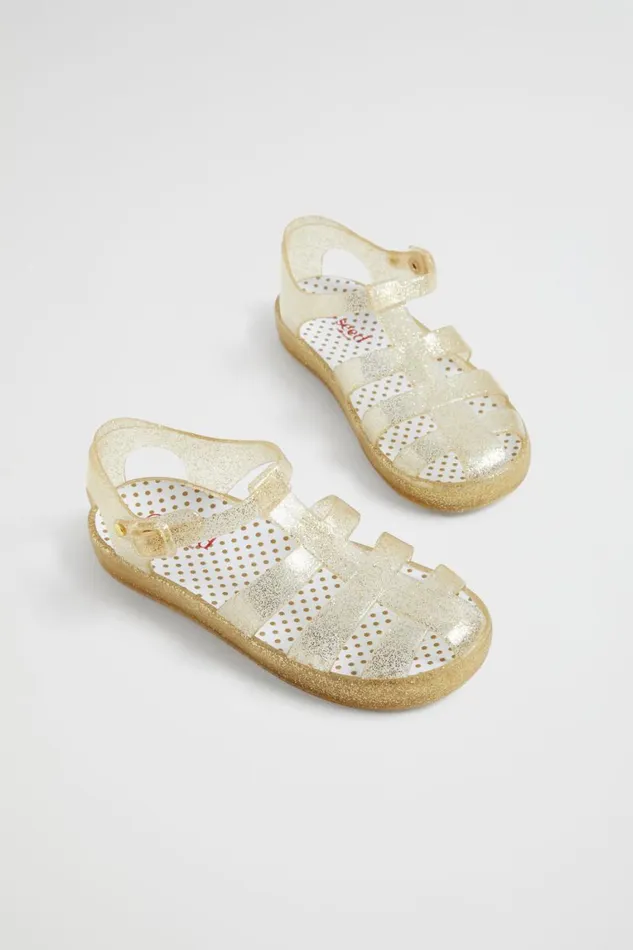 Seed Heritage Sandals and Slides Glitter Cage Jelly Sandal Gold 8211 Girl