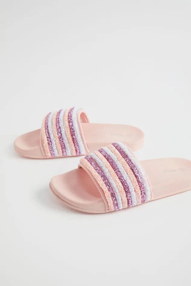 Seed Heritage Sandals and Slides Glitter Stripe Slide Multi 8211 Girl