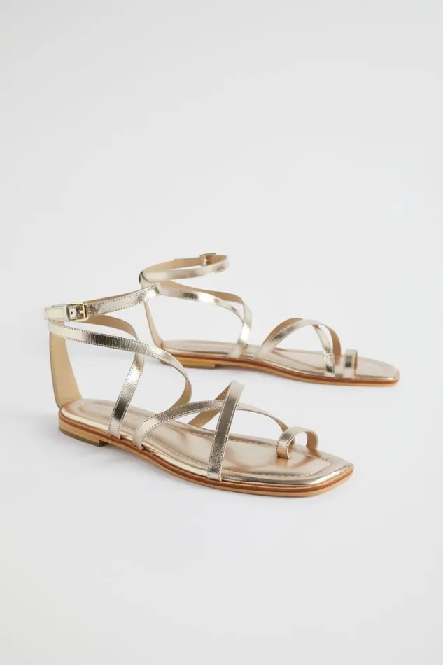 Seed Heritage Sandals and Thongs Addison Flat Sandal Soft Gold 8211 Woman