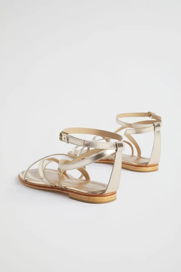 Seed Heritage Sandals and Thongs Addison Flat Sandal Soft Gold 8211 Woman