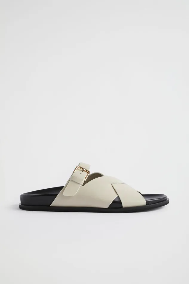 Seed Heritage Sandals and Thongs Heidi Buckle Slide Stone 8211 Woman