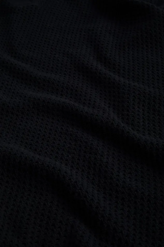 Seed Heritage Scarves and Kaftans Crochet Knit Poncho Black 8211 Woman