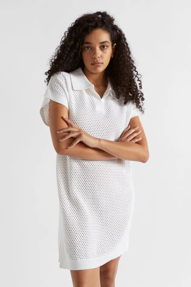 Seed Heritage Scarves and Kaftans Crochet Knit Poncho Whisper White 8211 Woman