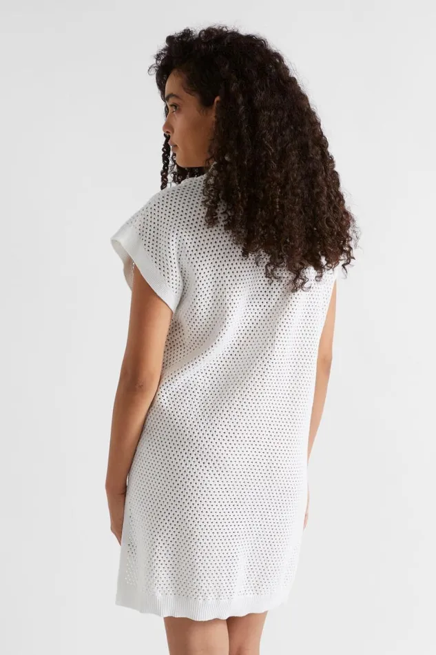 Seed Heritage Scarves and Kaftans Crochet Knit Poncho Whisper White 8211 Woman