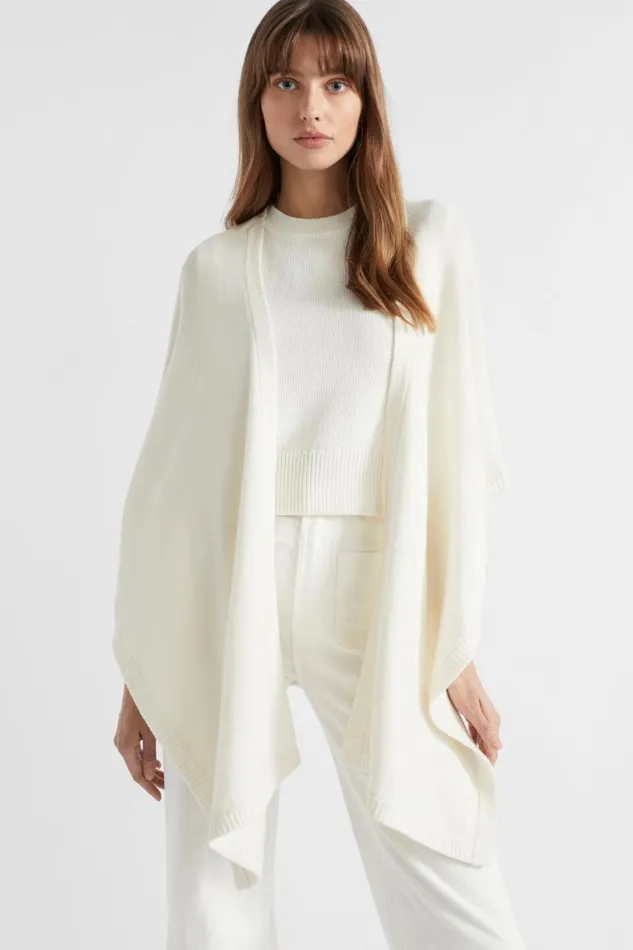 Seed Heritage Scarves and Kaftans Lightweight Rib Poncho Cloud Cream 8211 Woman Seed Heritage Scarves and Kaftans Lightweight Rib Poncho Cloud Cream 8211 Woman