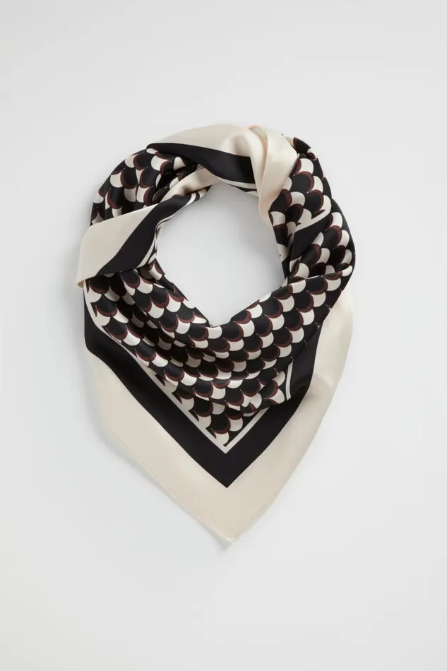 Seed Heritage Scarves and Kaftans Print Square Scarf Deep Raisin Geo 8211 Woman