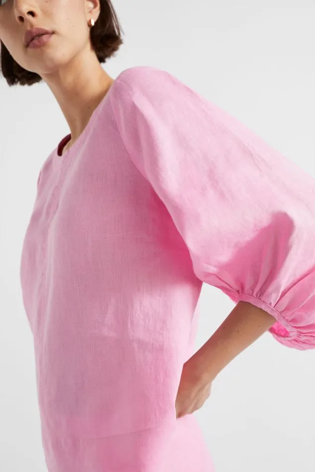 Seed Heritage Sets Core Linen Balloon Sleeve Top Pink Gin 8211 Woman