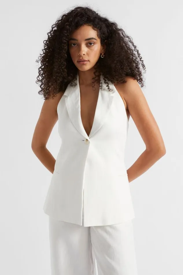 Seed Heritage Sets Linen Halter Vest Cloud Cream 8211 Woman