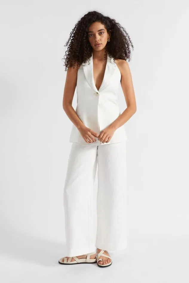 Seed Heritage Sets Linen Halter Vest Cloud Cream 8211 Woman