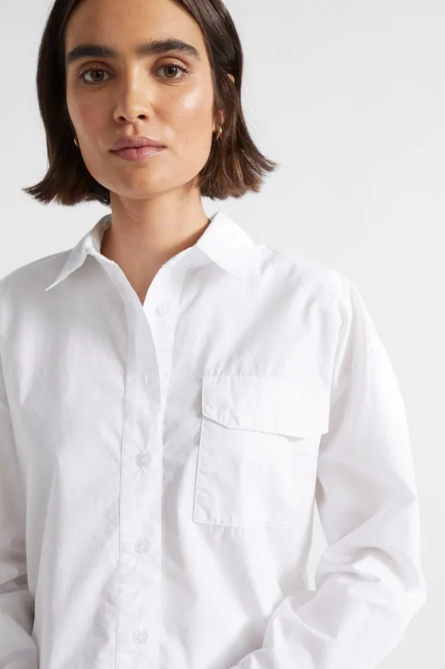 Seed Heritage Shirts Cargo Poplin Shirt Whisper White 8211 Woman