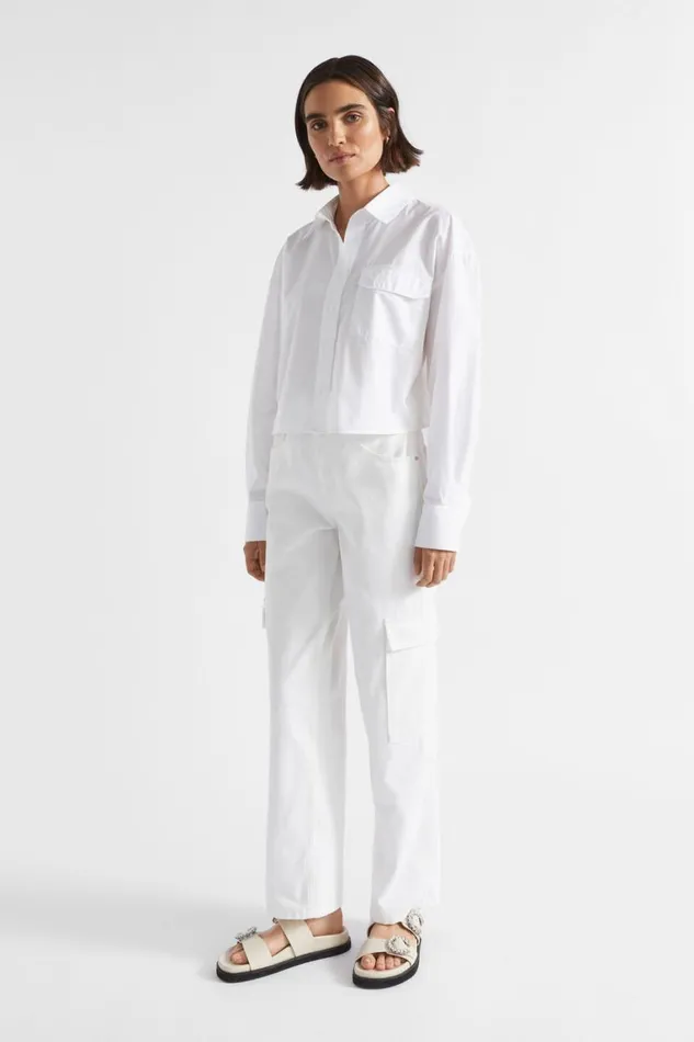 Seed Heritage Shirts Cargo Poplin Shirt Whisper White 8211 Woman