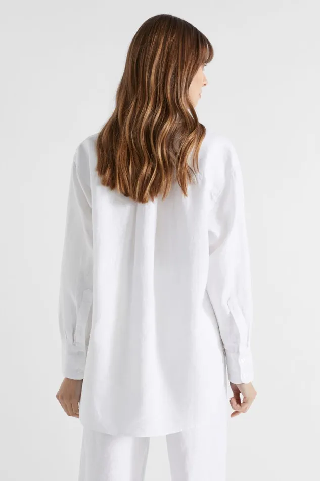 Seed Heritage Shirts Core Linen Boyfriend Shirt Whisper White 8211 Woman