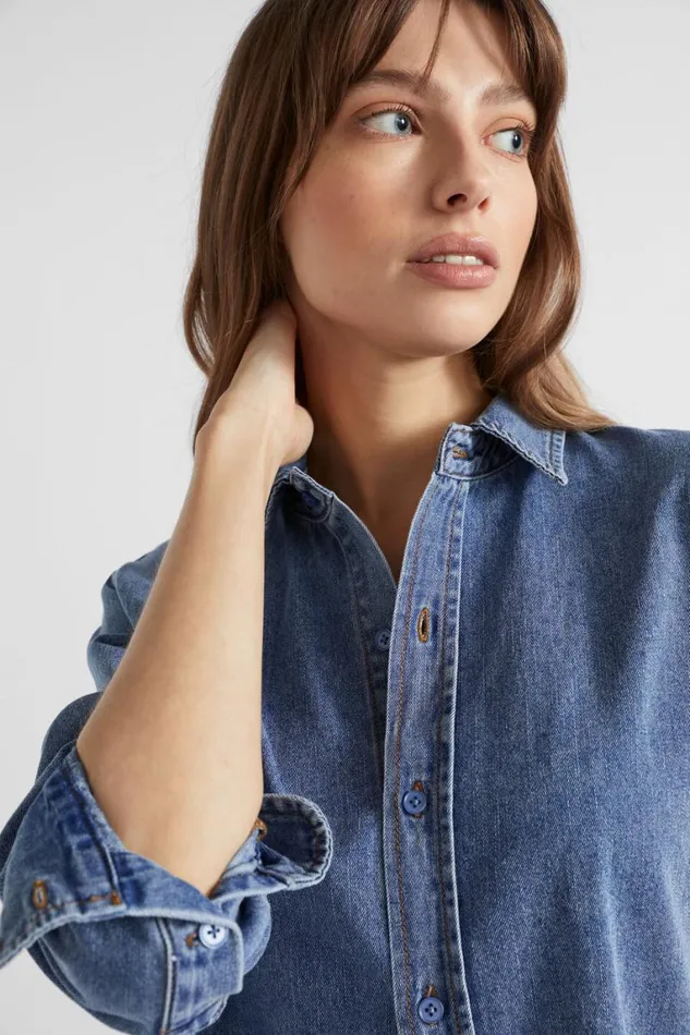 Seed Heritage Shirts Denim Button Down Shirt Ultramarine Wash 8211 Woman
