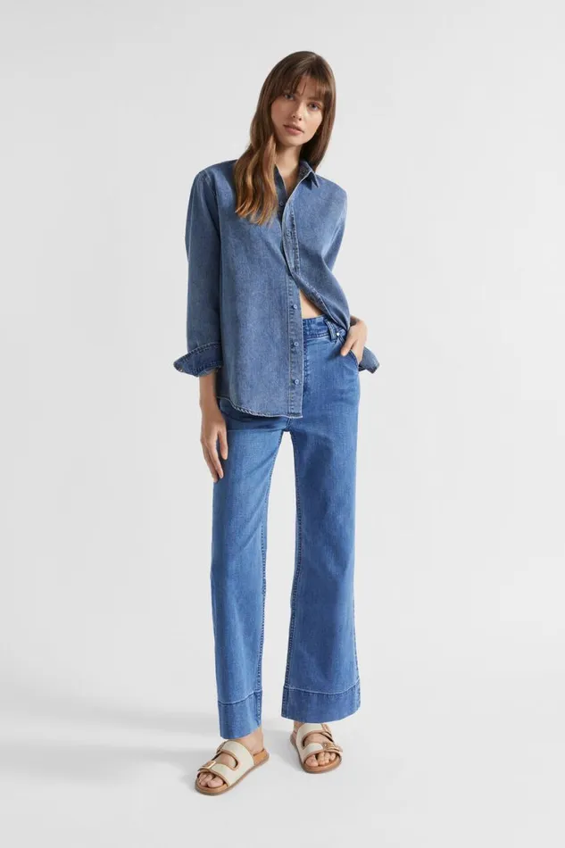 Seed Heritage Shirts Denim Button Down Shirt Ultramarine Wash 8211 Woman