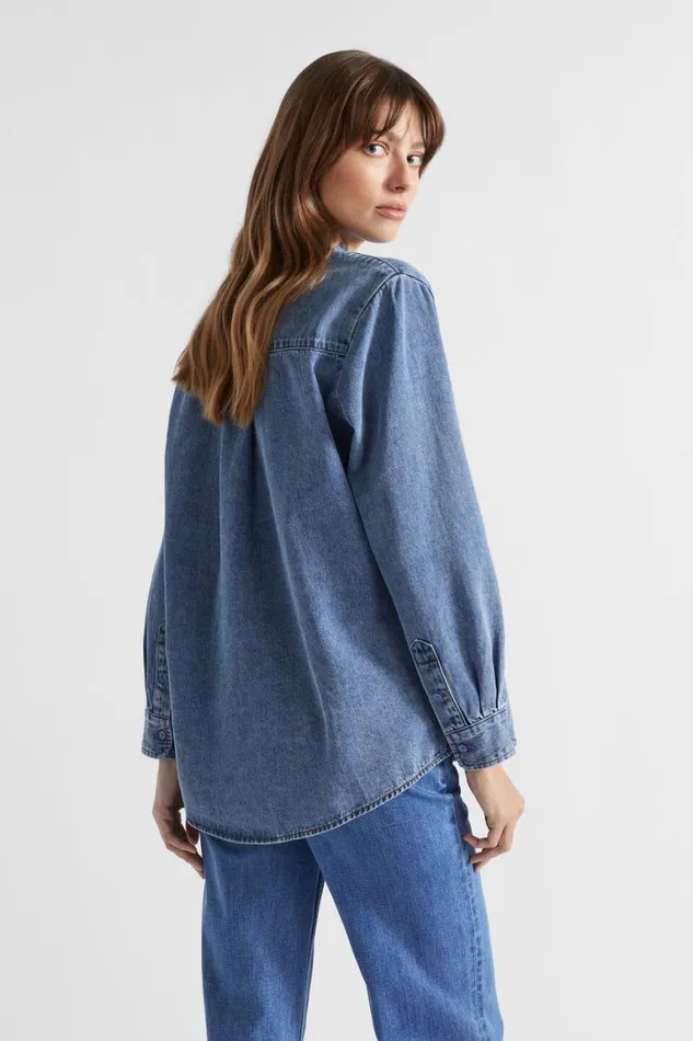 Seed Heritage Shirts Denim Button Down Shirt Ultramarine Wash 8211 Woman