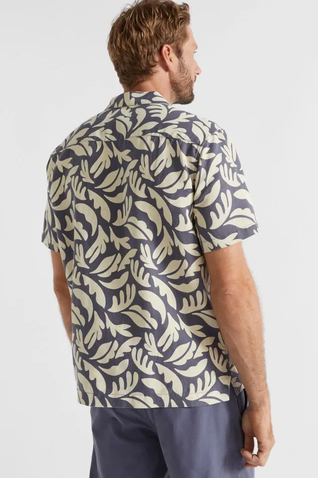Seed Heritage Shirts Floral Resort Shirt Steel Blue Floral 8211 Man