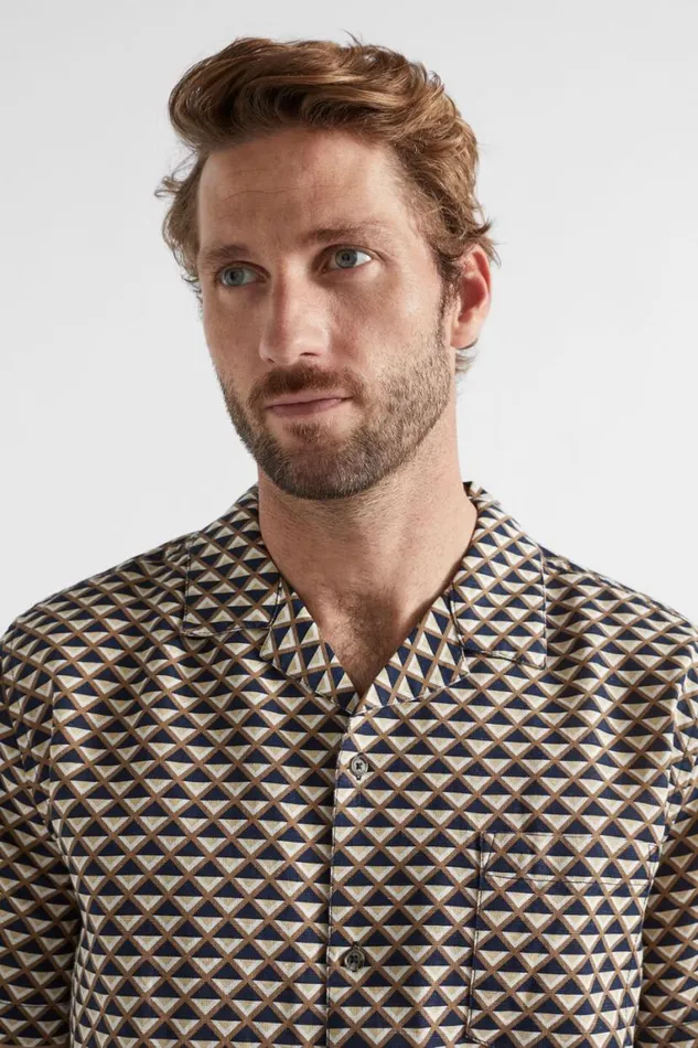 Seed Heritage Shirts Geo Resort Shirt Mocha Multi Geo 8211 Man