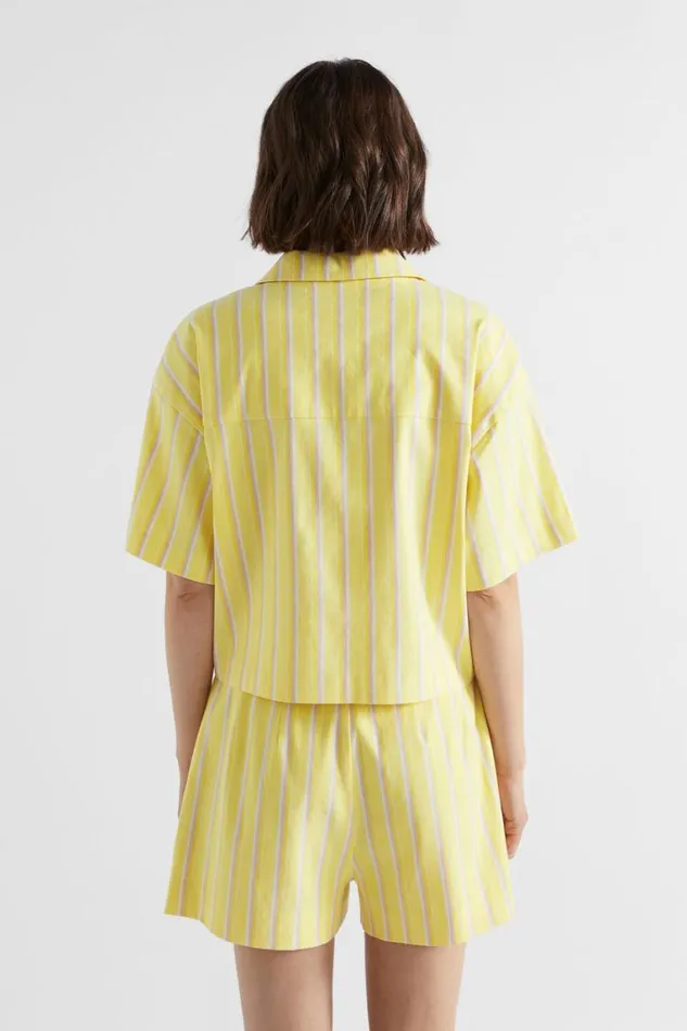 Seed Heritage Shirts Multi Stripe Overshirt Lemon Drop Stripe 8211 Woman