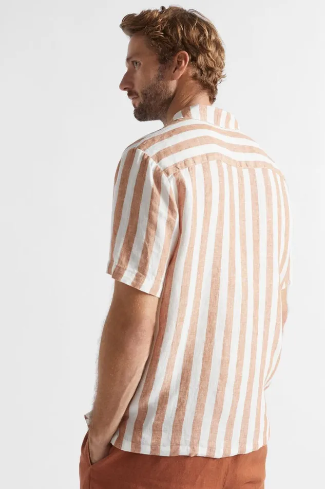 Seed Heritage Shirts Pool Stripe Linen Shirt Sierra Stripe 8211 Man