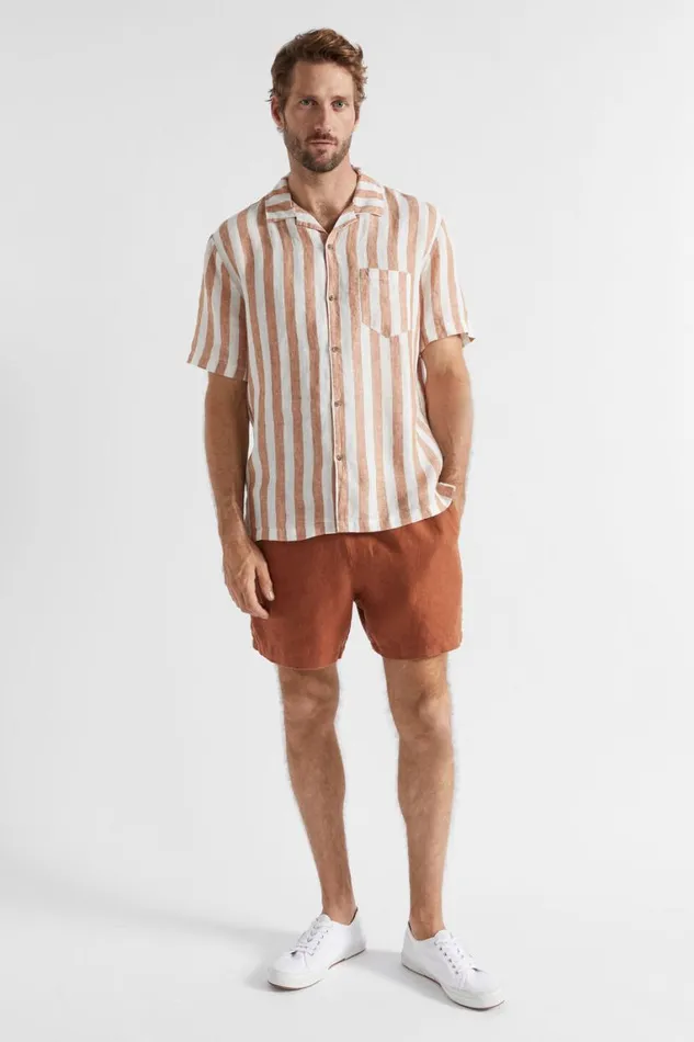Seed Heritage Shirts Pool Stripe Linen Shirt Sierra Stripe 8211 Man