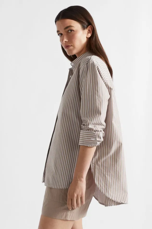 Seed Heritage Shirts Poplin Button Down Shirt Cookie Stripe 8211 Woman