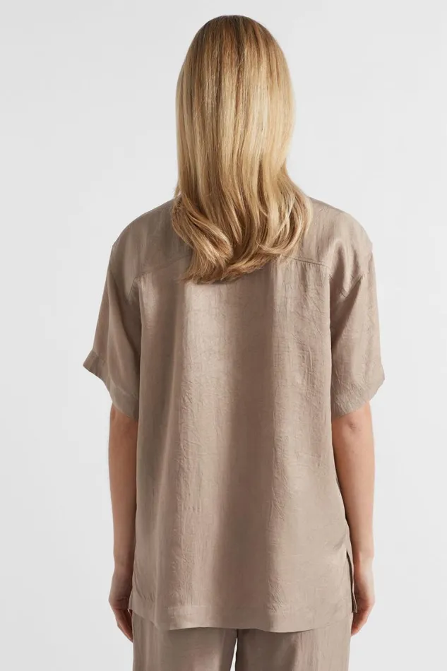 Seed Heritage Shirts Satin Short Sleeve Shirt Cookie 8211 Woman
