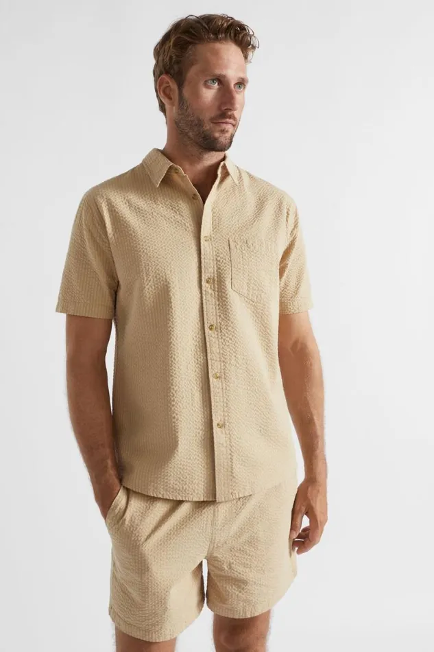 Seed Heritage Shirts Seersucker Shirt Sand 8211 Man