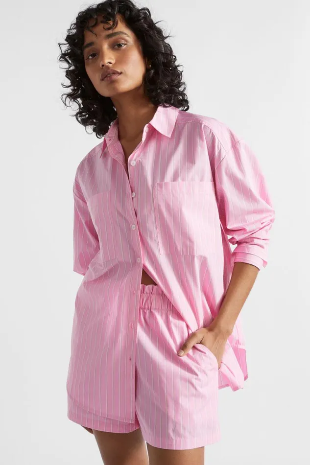 Seed Heritage Shirts Stripe Pocket Front Shirt Pink Gin Stripe 8211 Woman