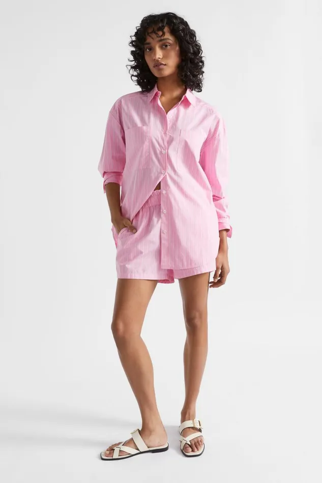 Seed Heritage Shirts Stripe Pocket Front Shirt Pink Gin Stripe 8211 Woman
