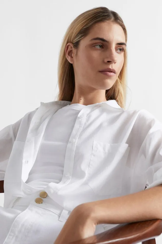 Seed Heritage Shirts Voile Relaxed Shirt Whisper White 8211 Woman