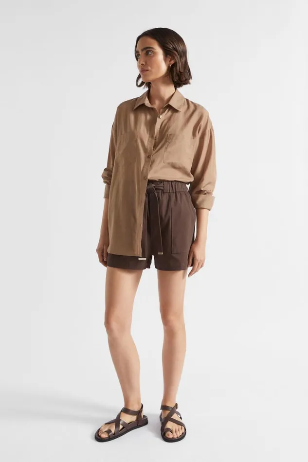 Seed Heritage Shorts Casual Tie Short Deep Raisin 8211 Woman