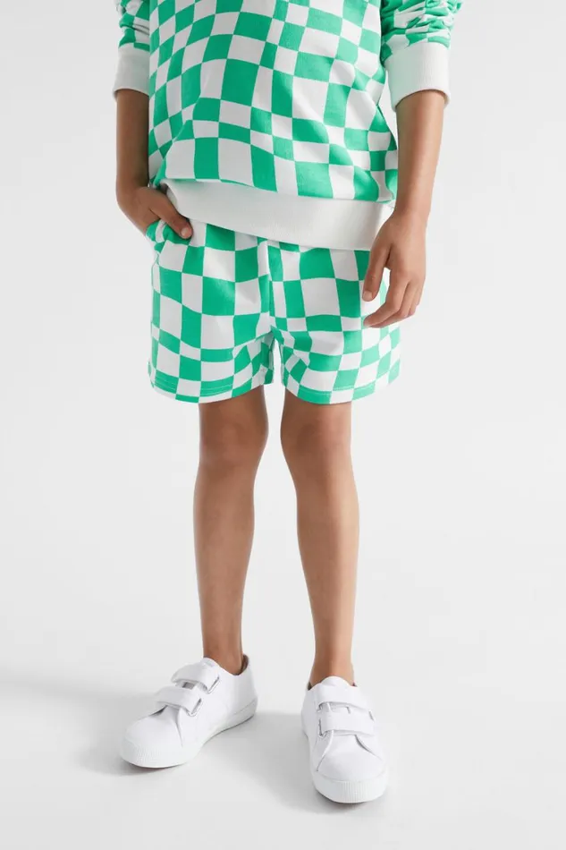 Seed Heritage Shorts Checkerboard Track Short Jade Green 8211 Boy