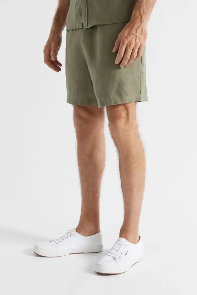 Seed Heritage Shorts Linen Short Bay Leaf 8211 Man