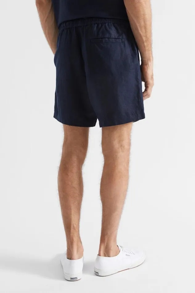 Seed Heritage Shorts Linen Short Midnight Blue 8211 Man