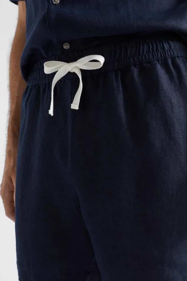 Seed Heritage Shorts Linen Short Midnight Blue 8211 Man