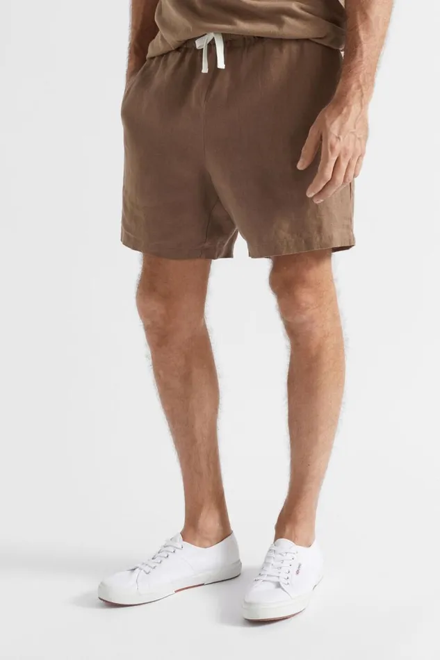 Seed Heritage Shorts Linen Short Mocha 8211 Man