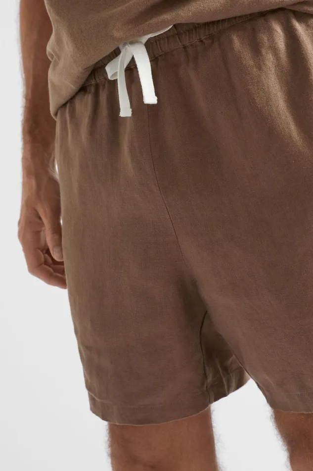 Seed Heritage Shorts Linen Short Mocha 8211 Man