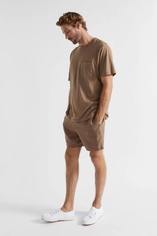 Seed Heritage Shorts Linen Short Mocha 8211 Man