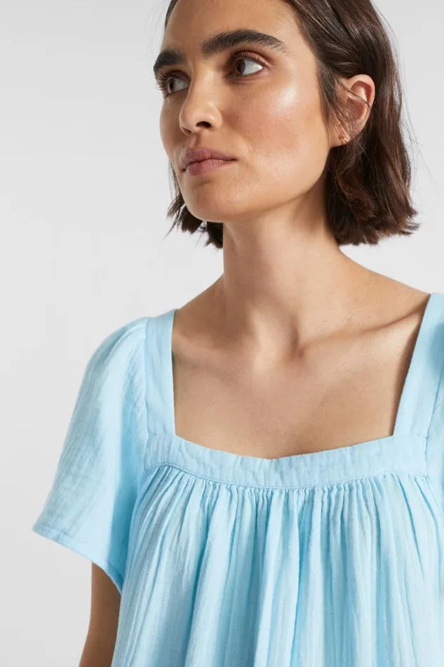 Seed Heritage Sleepwear Flutter Sleeve Nightie Shimmer Blue 8211 Woman