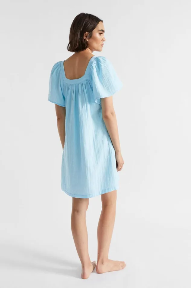 Seed Heritage Sleepwear Flutter Sleeve Nightie Shimmer Blue 8211 Woman