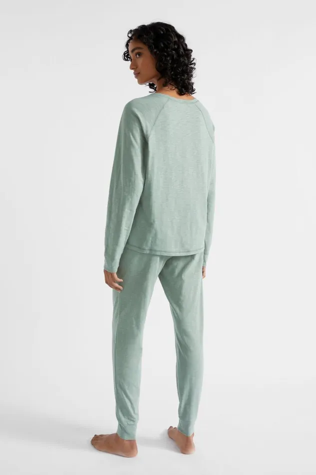 Seed Heritage Sleepwear Raglan Long Sleeve PJ Pant Set Sage Green 8211 Woman