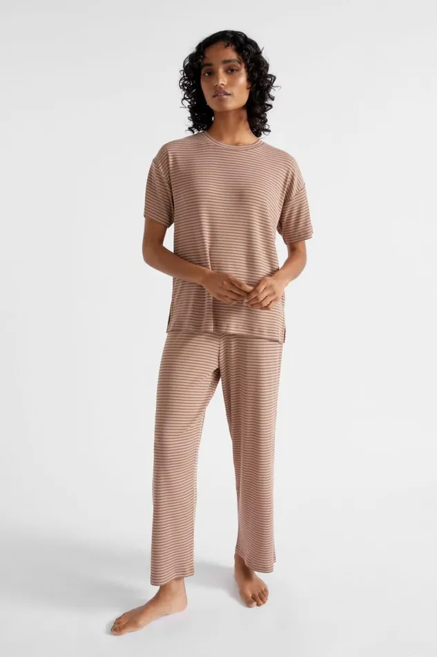 Seed Heritage Sleepwear Short Sleeve PJ Pant Set Burnt Brick Stripe 8211 Woman Seed Heritage Sleepwear Short Sleeve PJ Pant Set Burnt Brick Stripe 8211 Woman