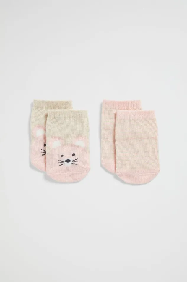 Seed Heritage Socks Mouse Sock 2 Pack Dusty Rose 8211 Newborn