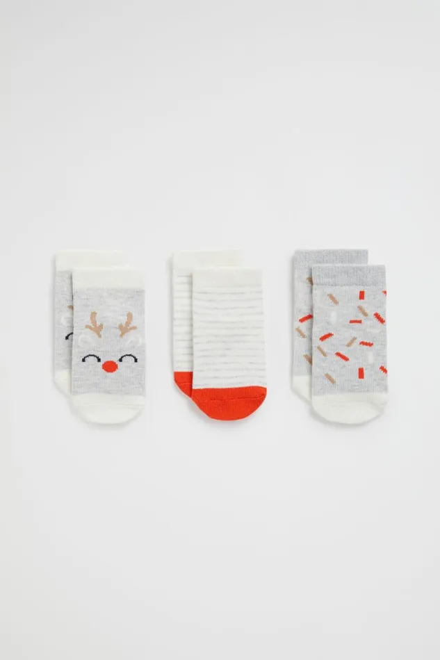 Seed Heritage Socks Reindeer Sock 3 Pack Multi 8211 Baby