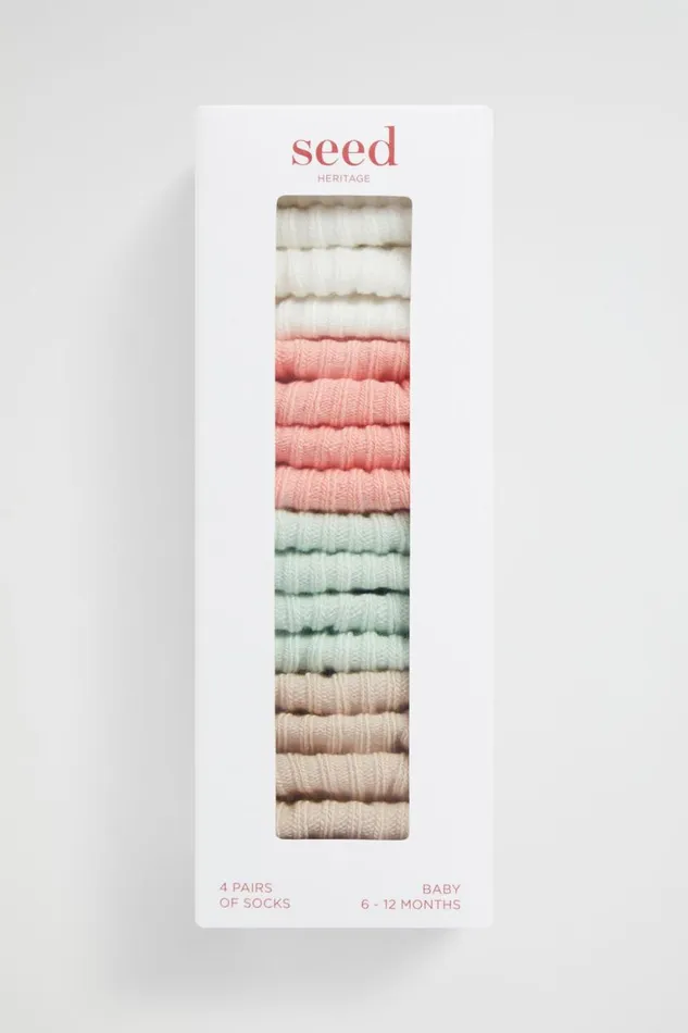 Seed Heritage Socks Rib Sock Multipack Bright 8211 NewbornBaby