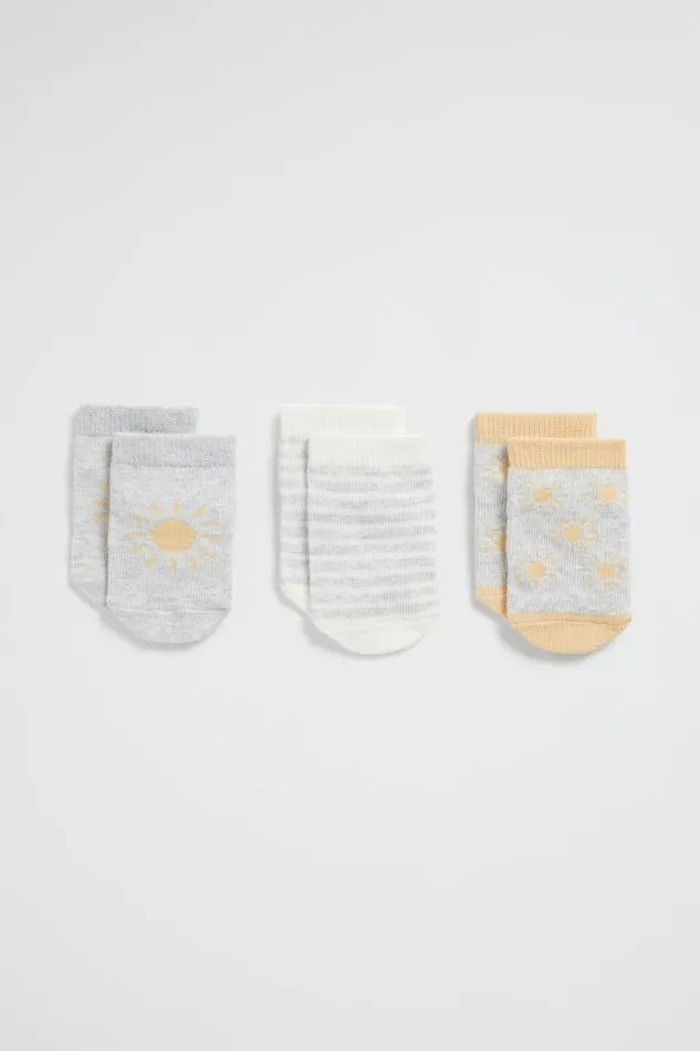 Seed Heritage Socks Sun Sock 3 Pack Grey Marle 8211 Baby